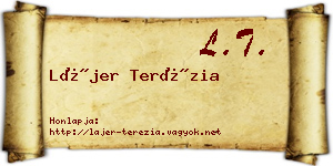 Lájer Terézia névjegykártya