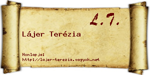 Lájer Terézia névjegykártya
